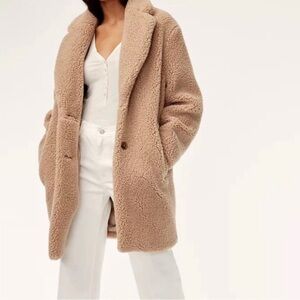 Aritzia Wilfred Free Cozy Cocoon Cream Teddy Jacket